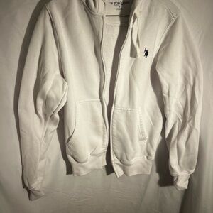 U.S. Polo Assn. small White and Navy Hoodie. Doesn’t zip